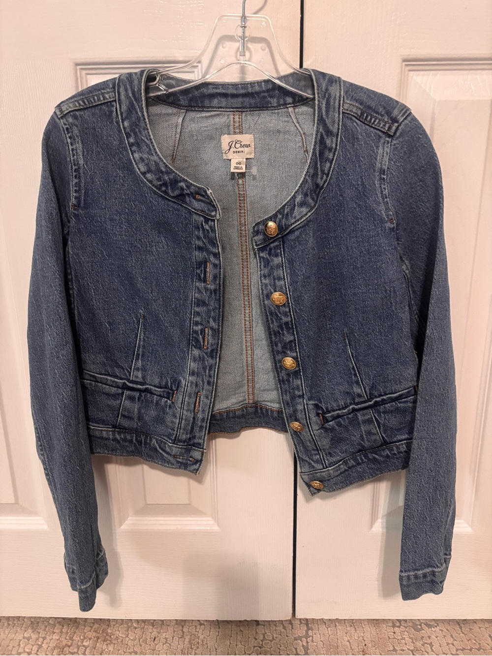 JCrew cropped women’s denim jacket size 00